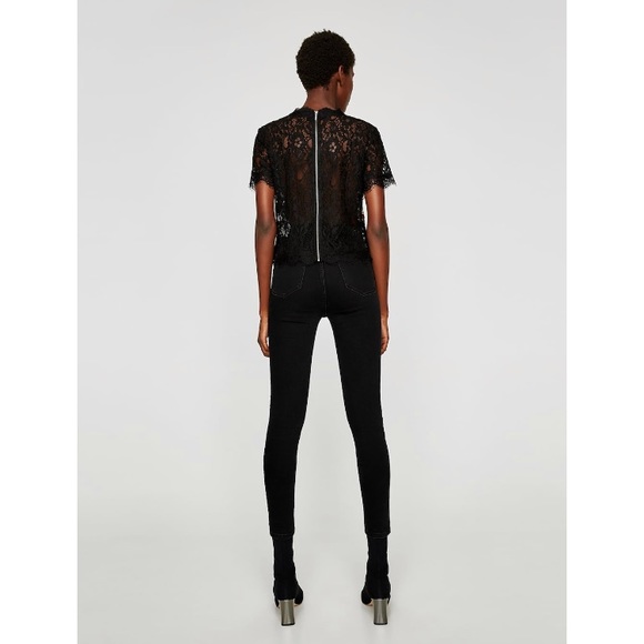 ✨nwt!✨zara black lace floral top - Picture 7 of 15